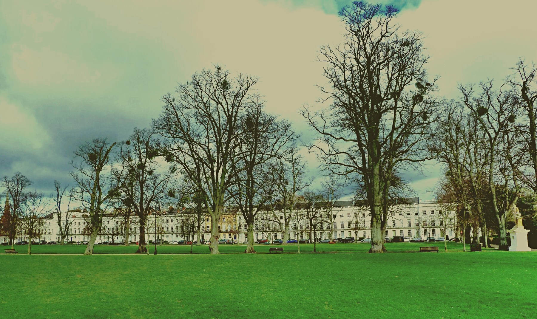 Benches and trees in Montpellier Gardens, Cheltenham
